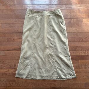 Liz Claiborne Tan Faux Suede 90's Style A-Line Maxi Skirt